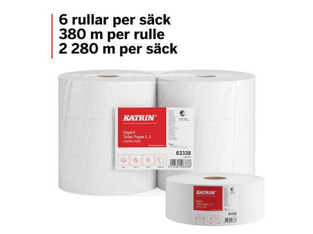 Toalettpapper KATRIN Gigant L2 380m 6/fp